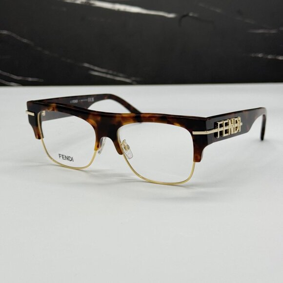 NEW FENDI FE50095U 055 UNISEX HAVANA SQUARE EYEGLASSES FENDI FE 50095U 055 - Picture 1 of 10